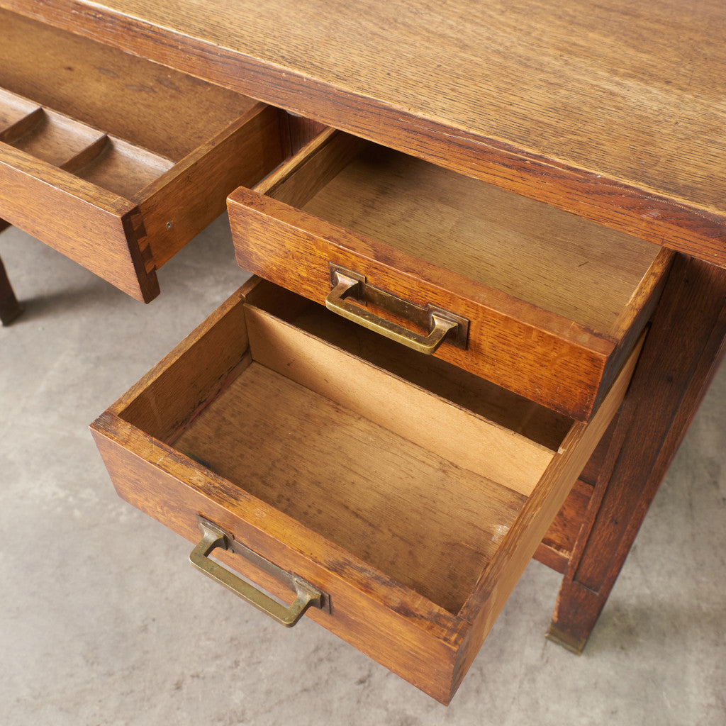 英国アンティーク 両袖デスク