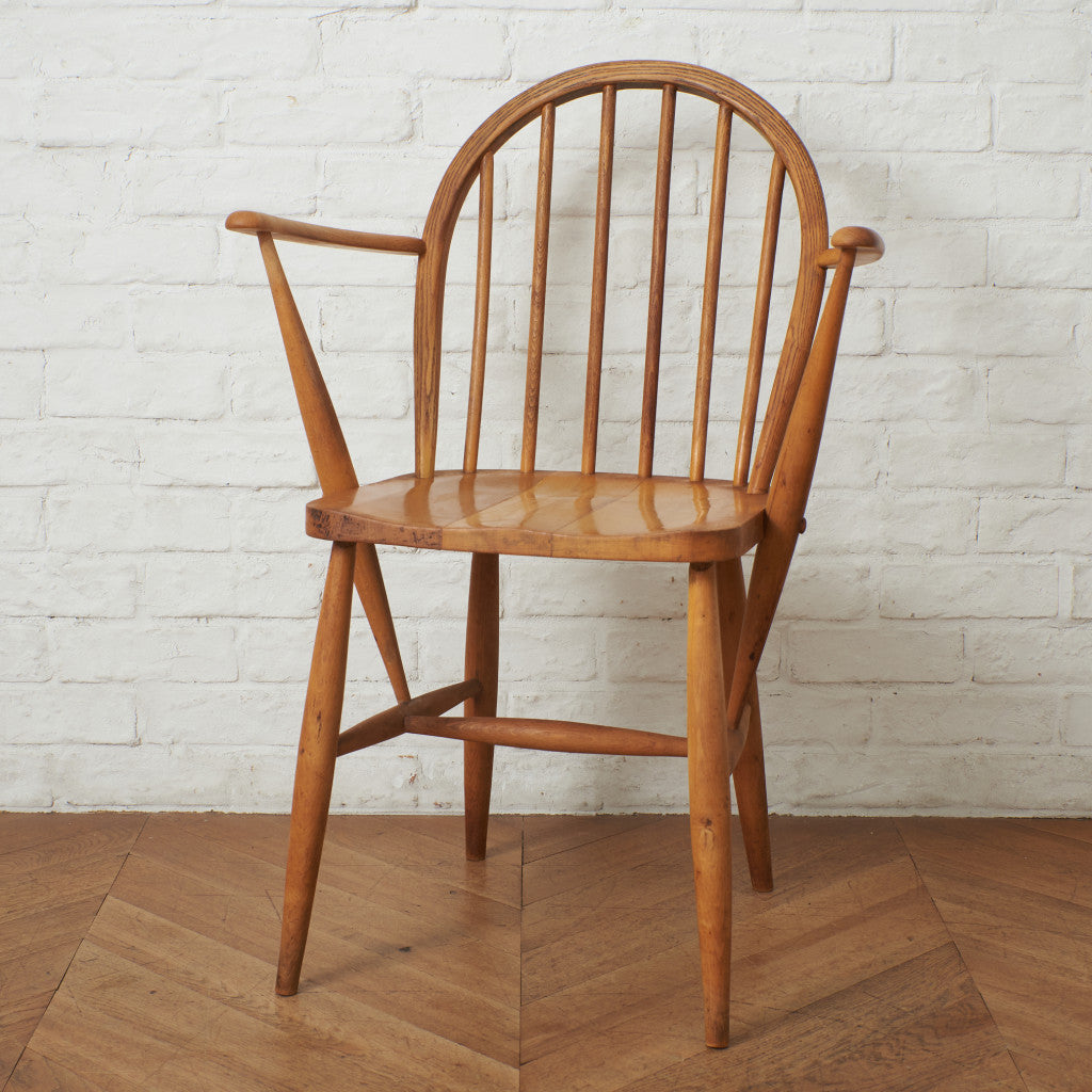 【c.com 】ERCOL アーコール フープバックアームチェア 6本 アーコールのフープバックチェア（6本・チョコアップル色・ハの