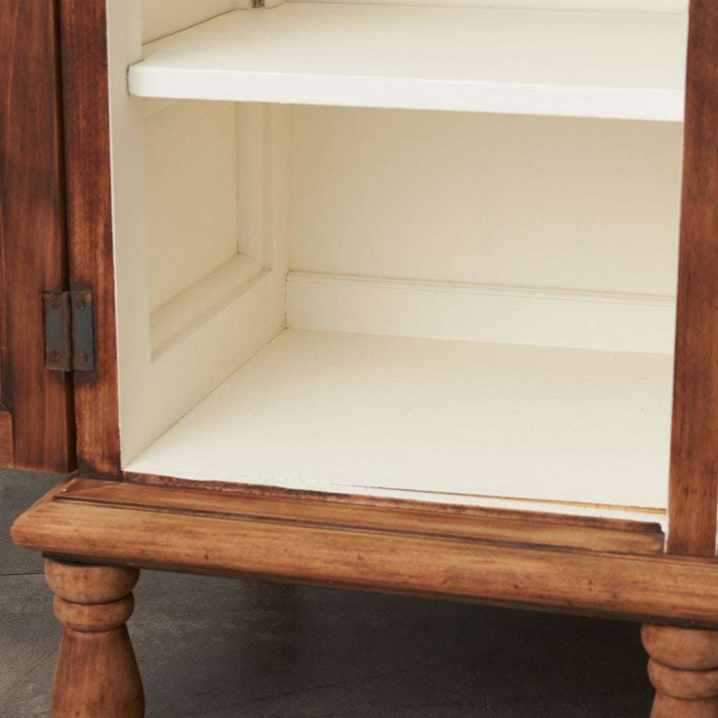 アンティーク ストリップド加工 ガラスキャビネット