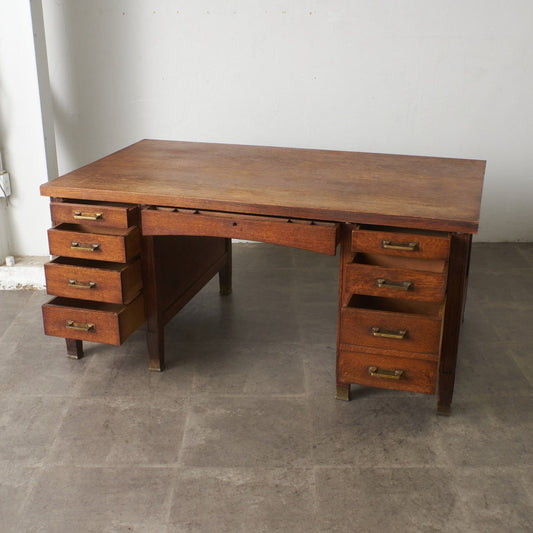 英国アンティーク 両袖デスク