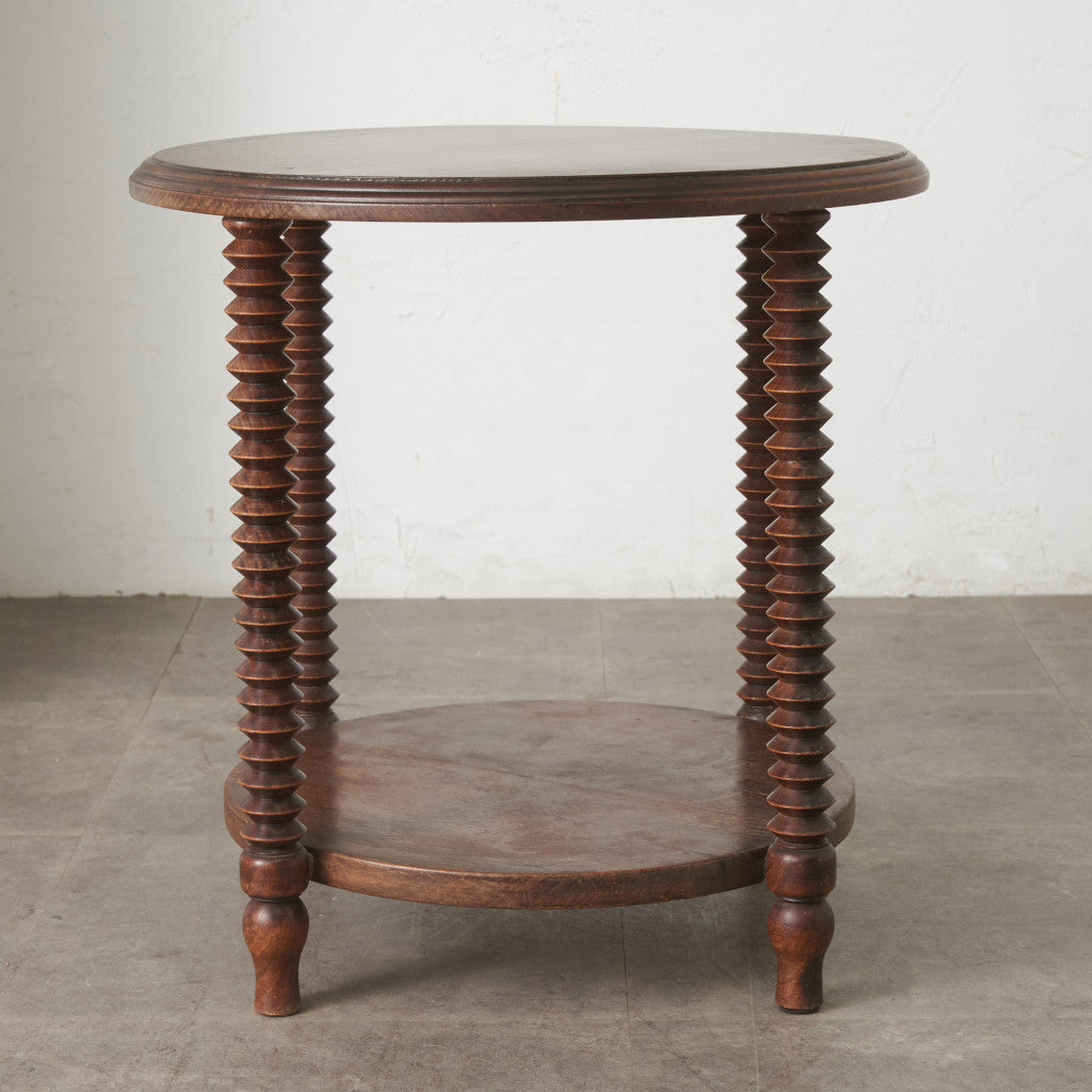 フランス アンティーク エルム材 サイドテーブル