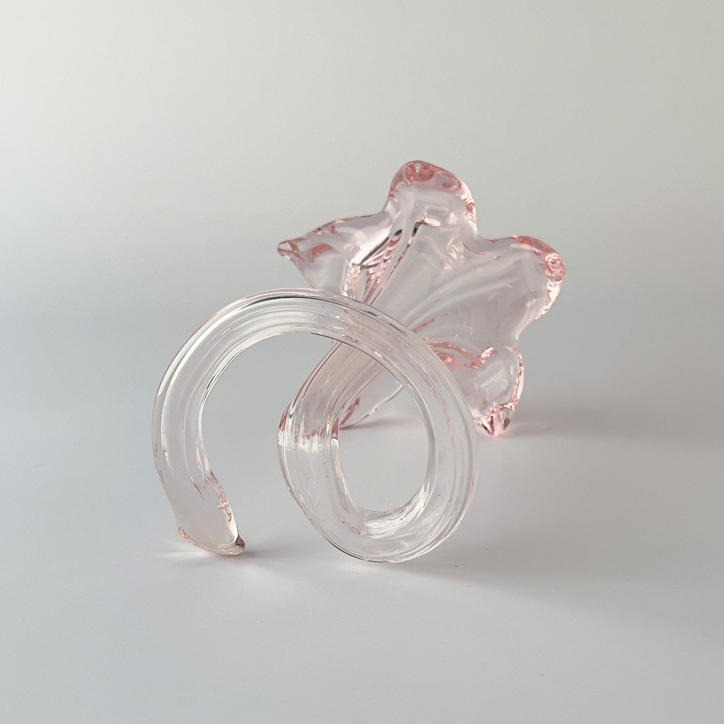 ヴィンテージ 花モチーフ ガラスフラワーベース