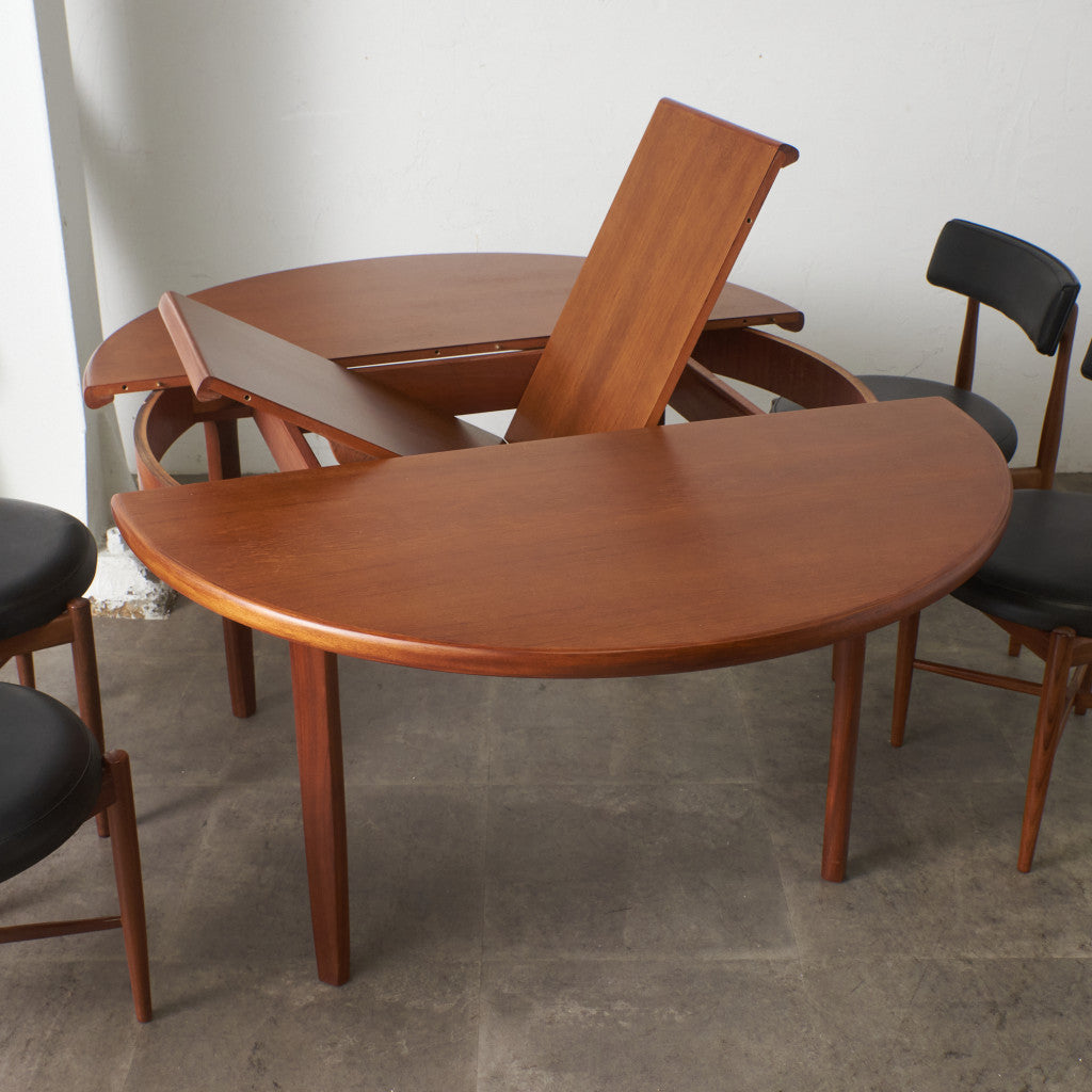 英国ヴィンテージ エクステンション ラウンドダイニングテーブル