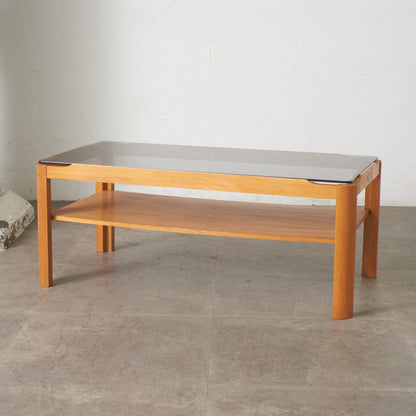 ヴィンテージ スモークガラストップ コーヒーテーブル