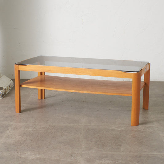 ヴィンテージ スモークガラストップ コーヒーテーブル