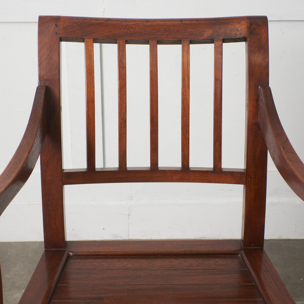 アジアンコロニアル チーク無垢材 アームチェア 2脚セット