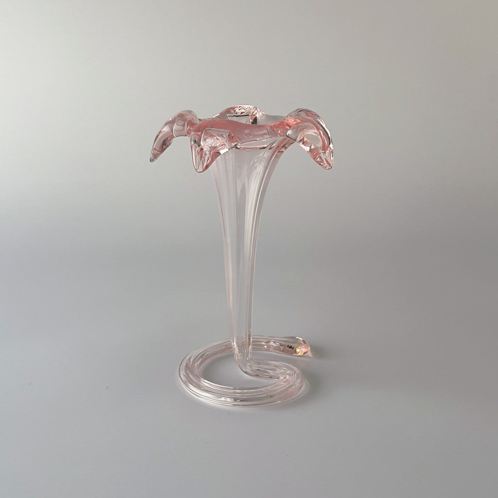 ヴィンテージ 花モチーフ ガラスフラワーベース