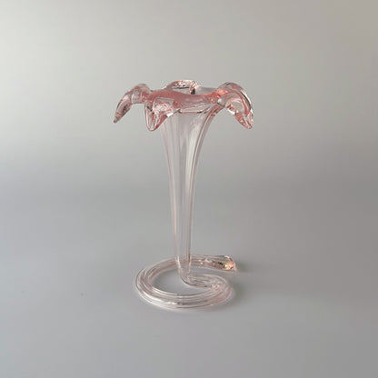 ヴィンテージ 花モチーフ ガラスフラワーベース