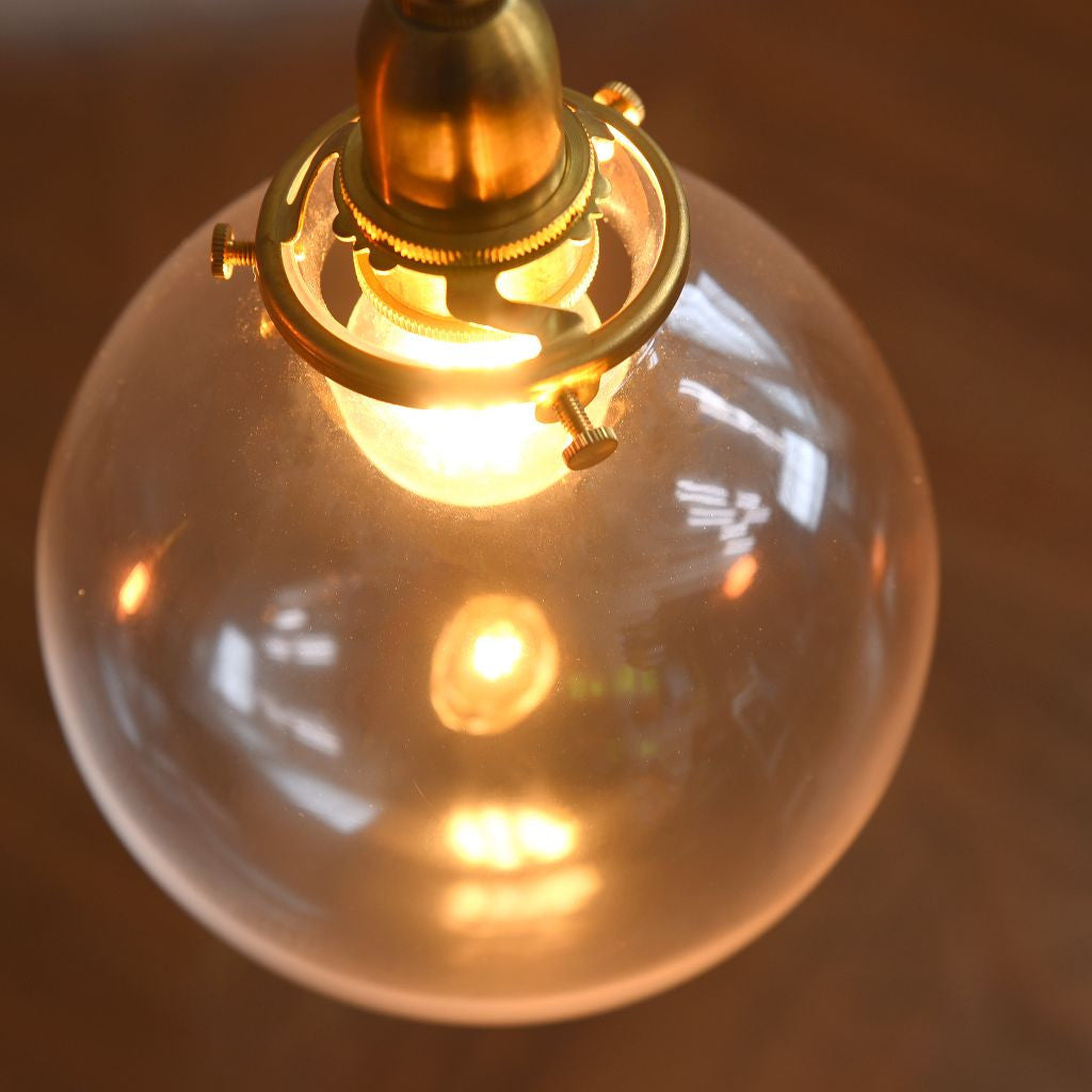 ガラス ラウンドクリア ペンダントライト