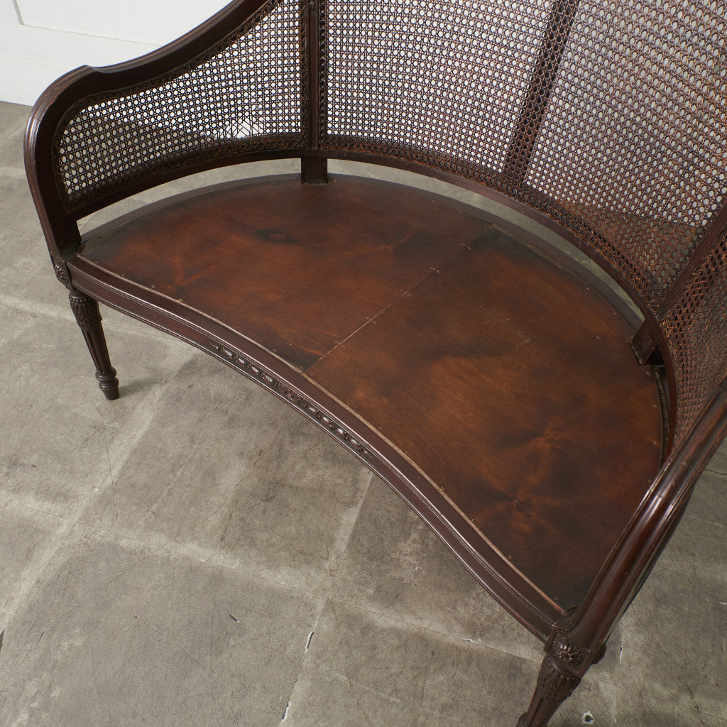 クラシック 籐張り 2人掛けチェア