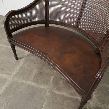 クラシック 籐張り 2人掛けチェア