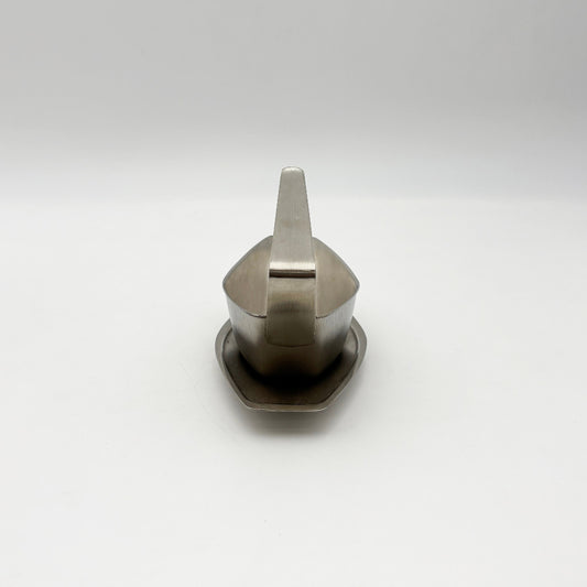 英国ヴィンテージ ステンレス ソースポット＆ソーサー