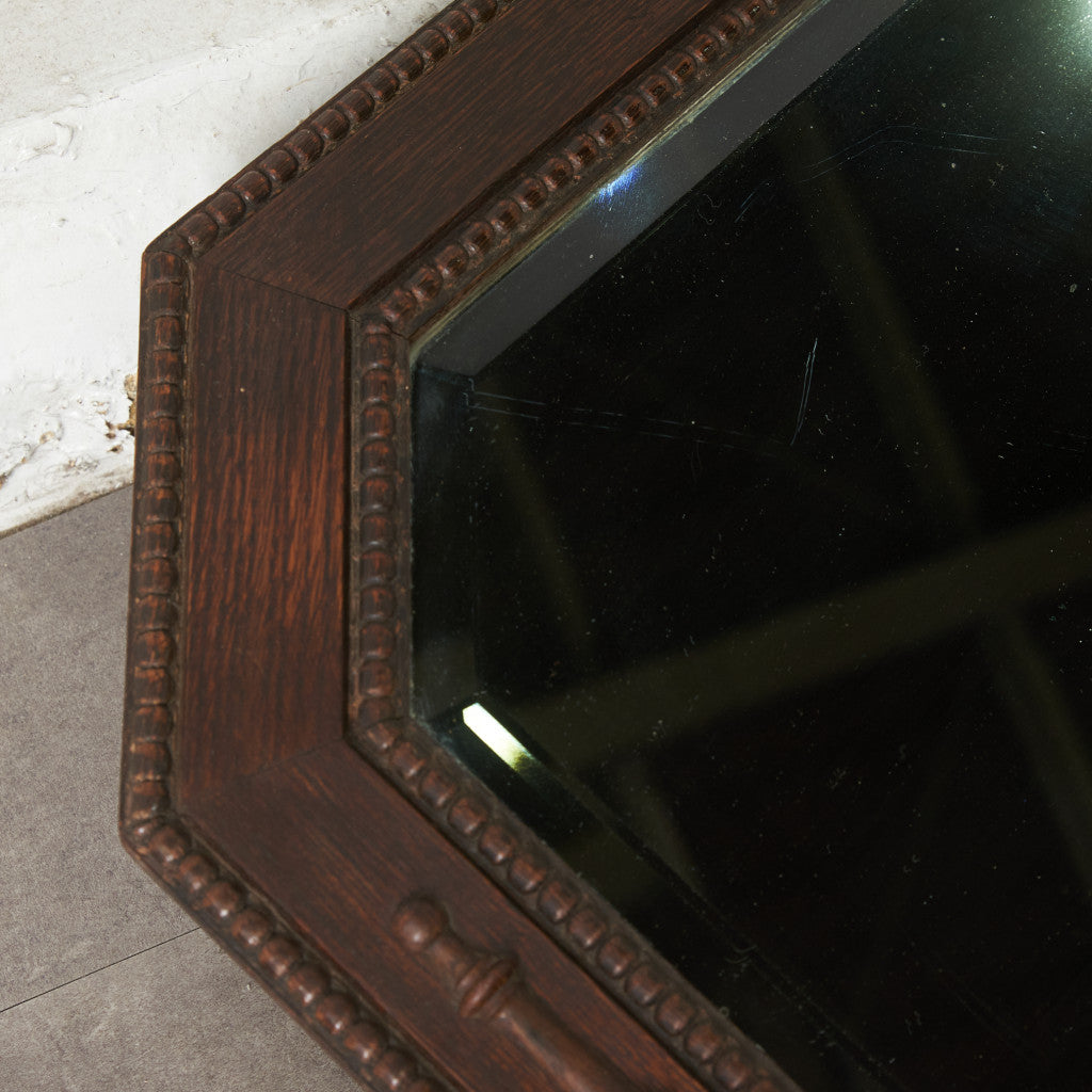 英国アンティーク オーク材 ウォールミラー