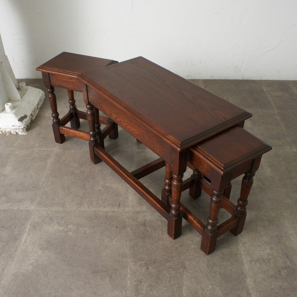 英国クラシック オーク材 ネストテーブル