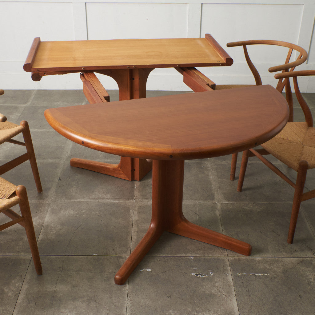 ビンテージ ラウンドエクステンションダイニングテーブル 剥離 デンマークヴィンテージ エクステンション ラウンドダイニング