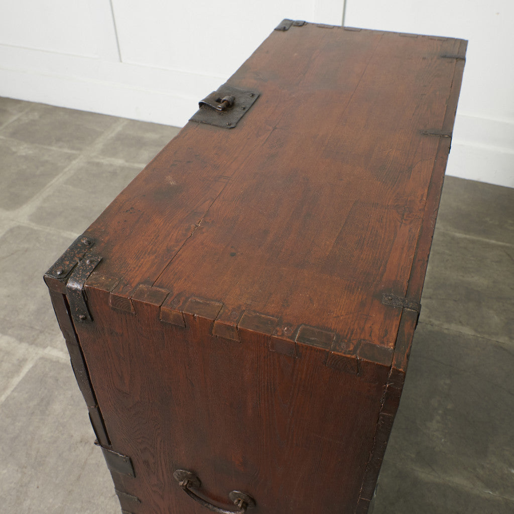 李朝家具 無垢材古鉄金具 半閉櫃