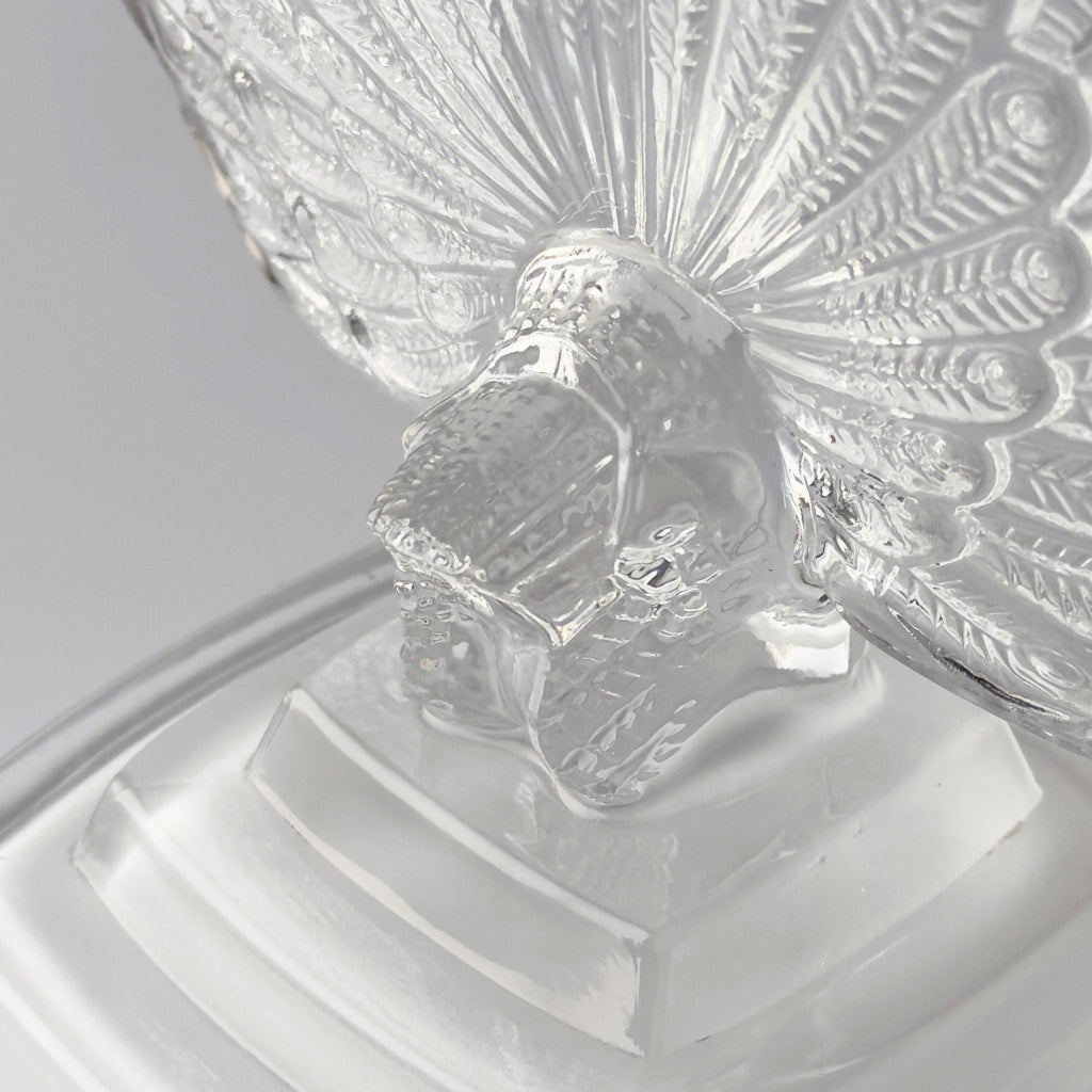 クリスタルガラス 孔雀のオブジェ