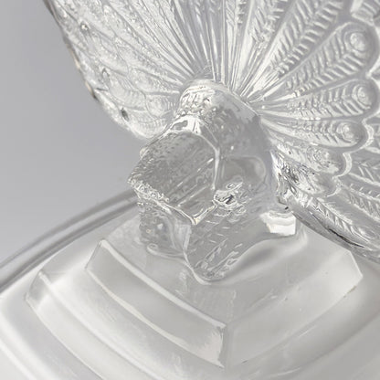 クリスタルガラス 孔雀のオブジェ