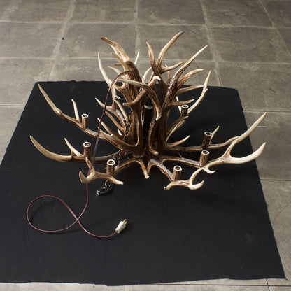 鹿角シャンデリア 9灯式