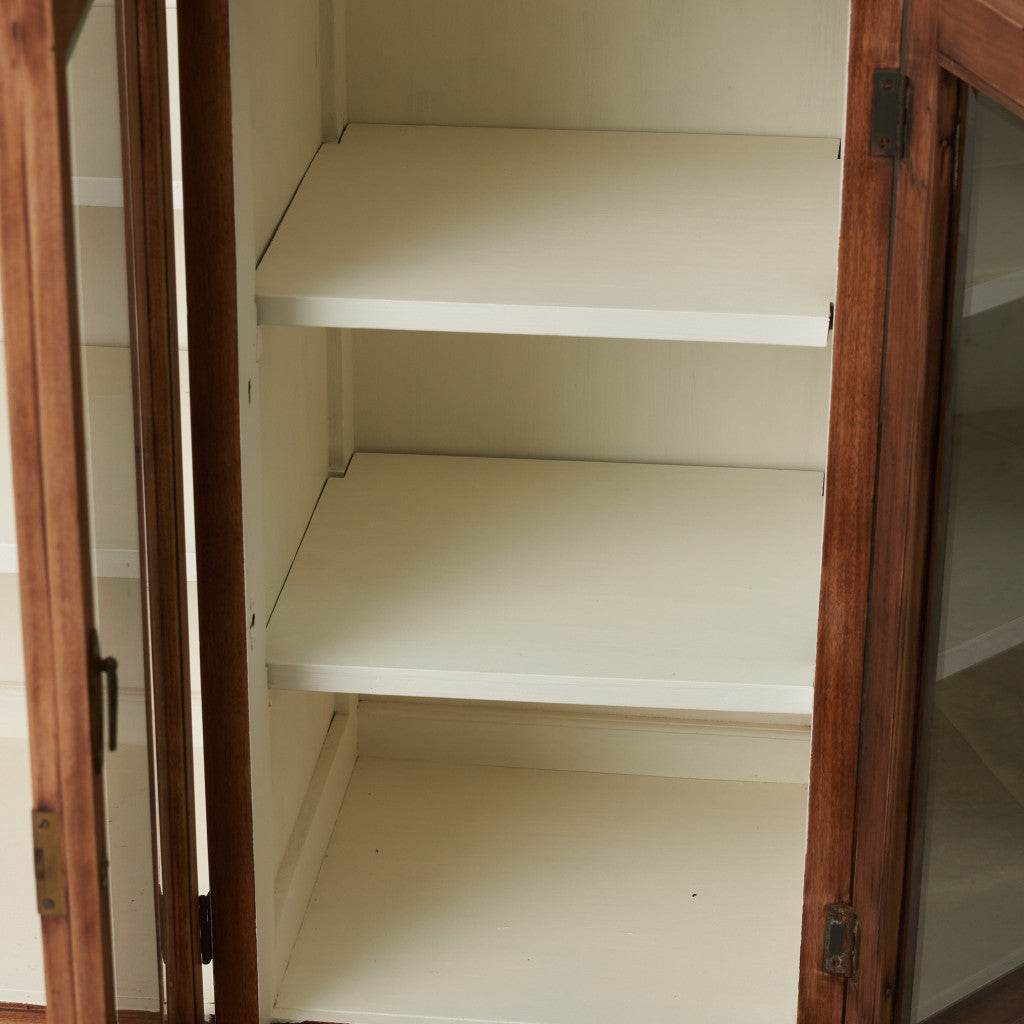 アンティーク ストリップド加工 ガラスキャビネット