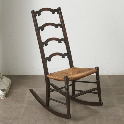 英国アンティーク ラッシュシート ロッキングチェア