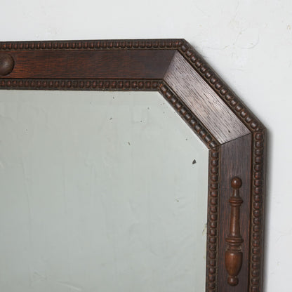 英国アンティーク オーク材 ウォールミラー