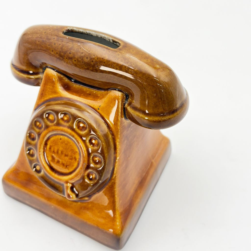 英国ヴィンテージ 電話型 ピギーバンク 貯金箱